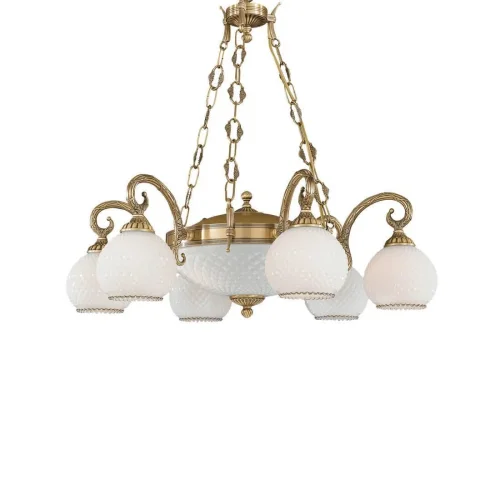 Люстра подвесная  L 8400/6+2 Reccagni Angelo белая на 8 ламп, основание античное бронза в стиле классический  фото 3
